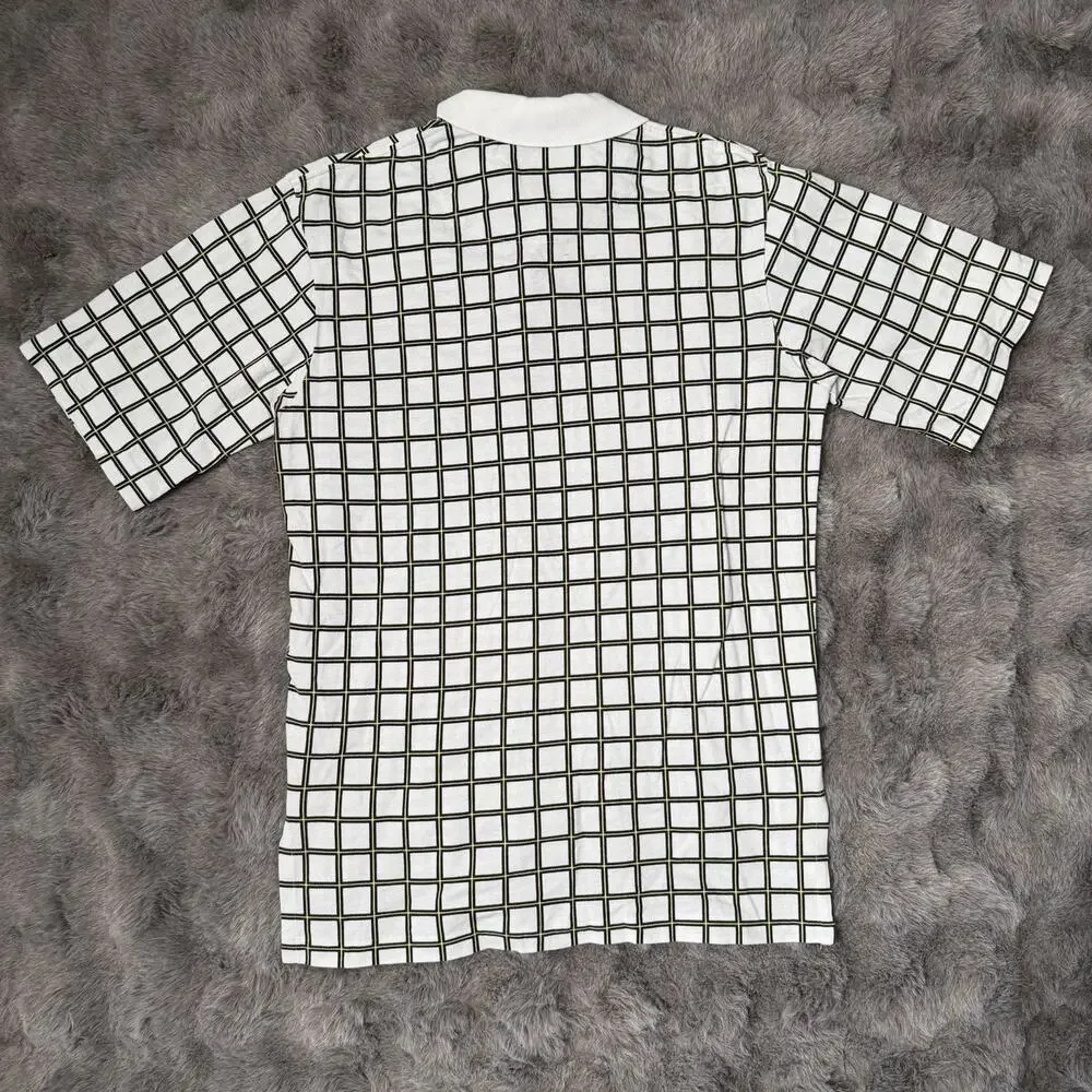 Polo Golf Ralph Lauren Men’s White Polo Shirt Checkered Size Small 90’s Vintage